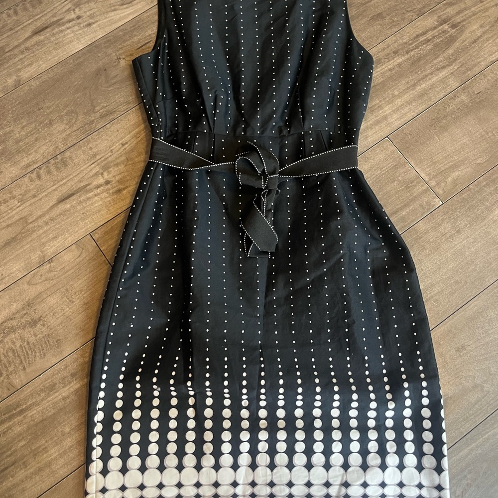 Studio I Black Sheath Dress with White Dot Ombre